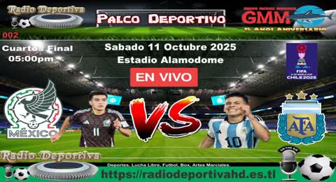 Mexico vs Argentina En Vivo  Cuartos  Mundial Sub 20  Chile 2025  Palco Deportivo 002
